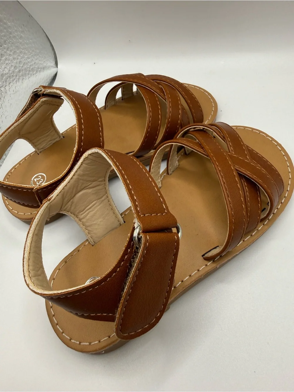 Kids Brown Strappy Sandals